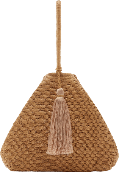 La Isla Mara Tasseled Raffia Bag