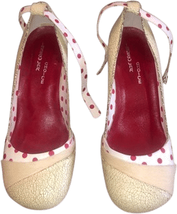 Polka Dot Cow Hair Heels
