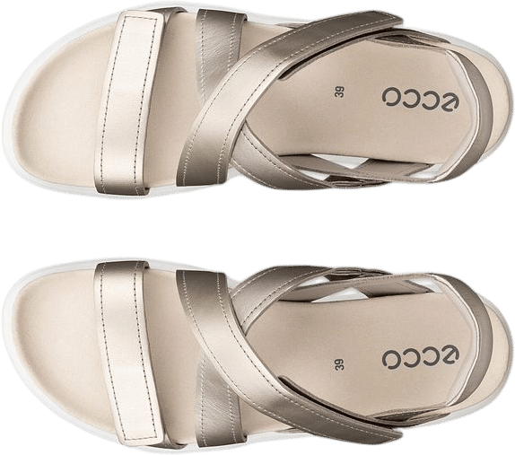 Women's ECCO® Soft Sandal Leather Two Strap Sandal | Gold