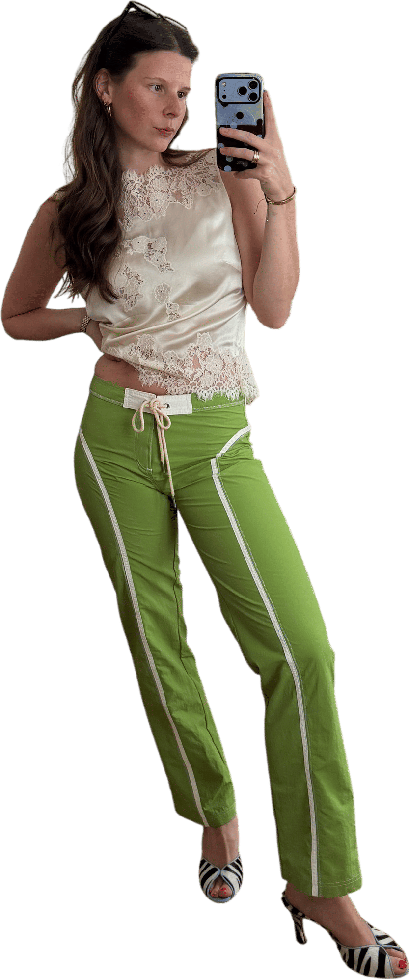 Made Some Green and White Pants