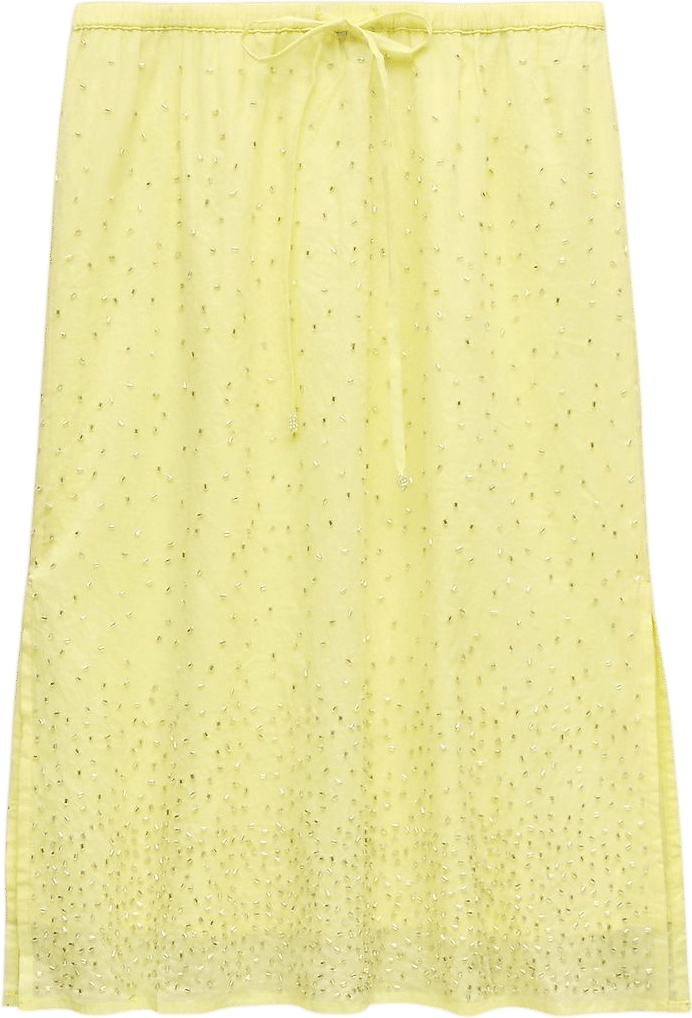 J.Crew Drawstring Slip Skirt in Beaded Cotton