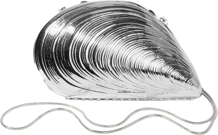 Bridget Metal Oyster Clutch