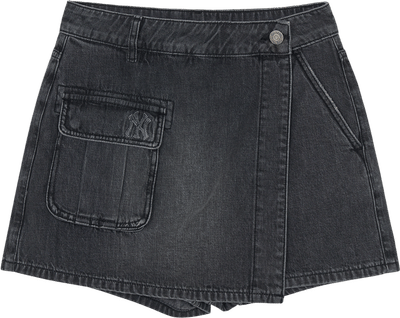 Women's Basic Small Logo Cargo Denim Wrap Skirt