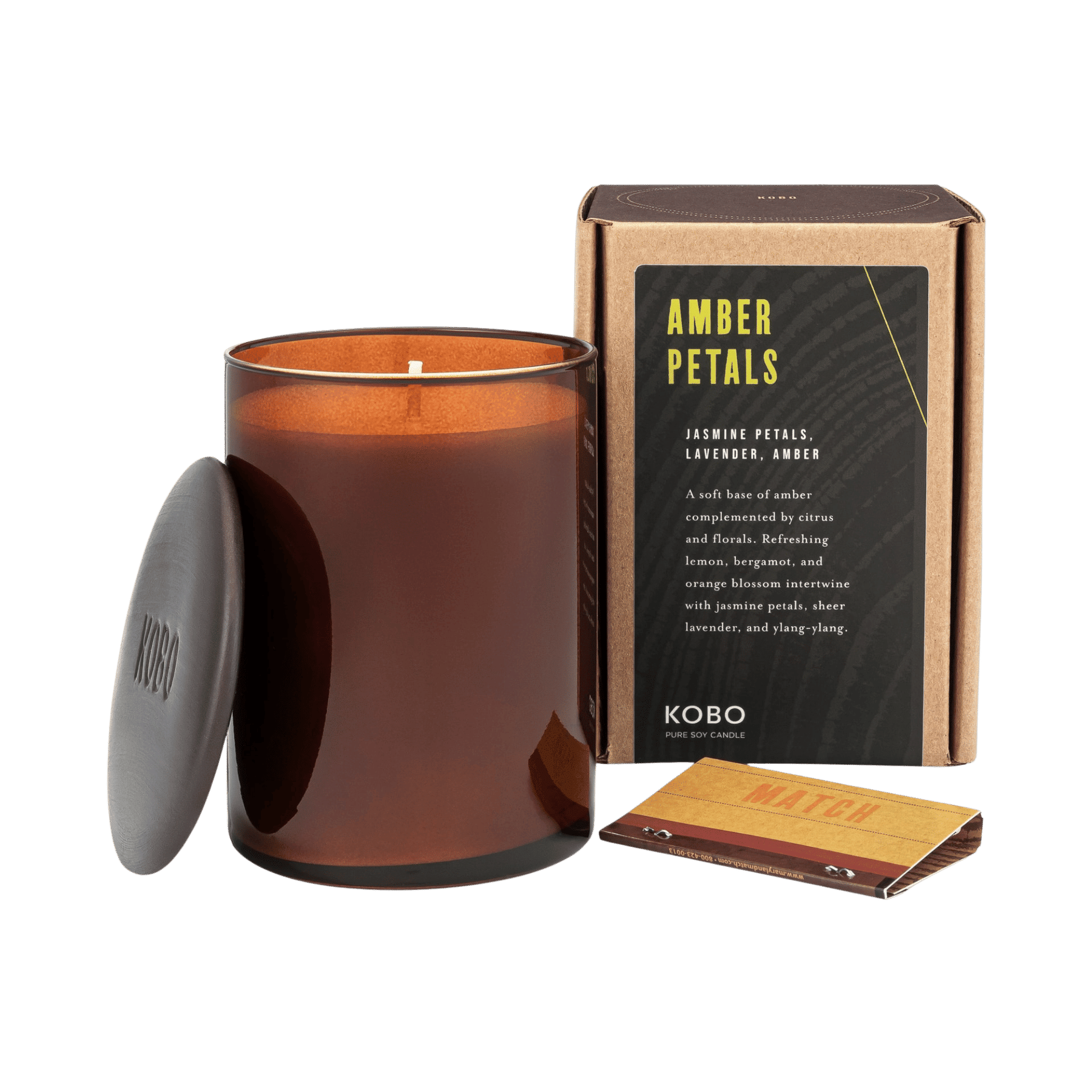 KOBO Amber Petals Woodblock Candle