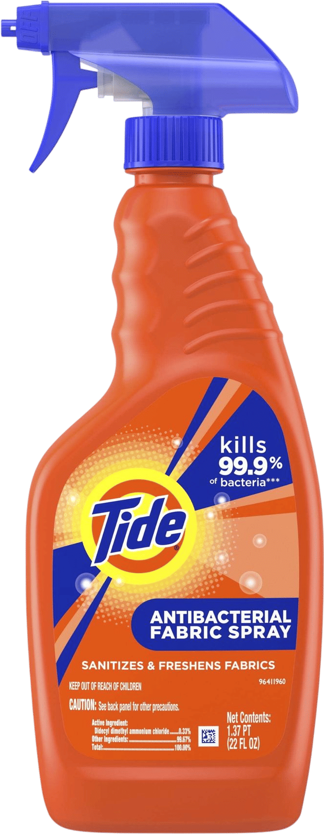 Tide Antibacterial Fabric Spray, Original Scent, 22 fl oz