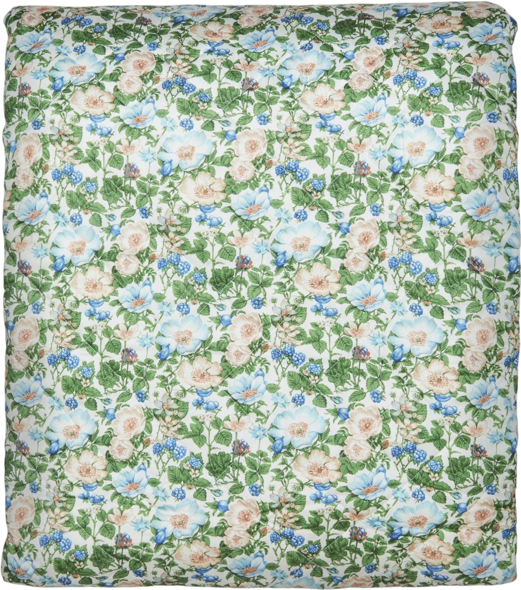 FLOWERS & BLACKBERRIES QUILTED BED COVER
