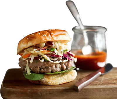 Ginger-Sesame Pork Burgers with Slaw Recipe