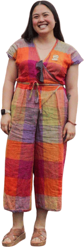 Zadie jumpsuit in jumbo rainbow linen
