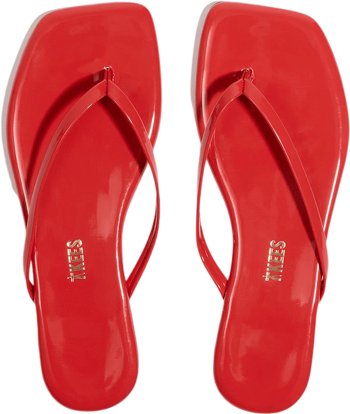 TKEES Lily Red Gloss Flip Flops