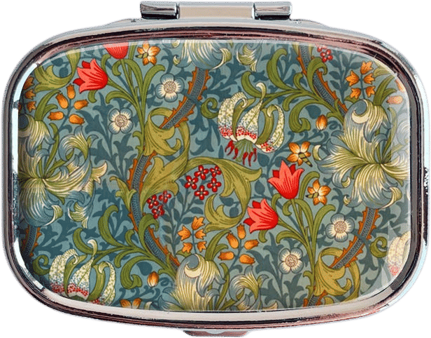 an artsy little pill box