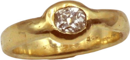 Handmade 14k Gold Solitaire Ring, 0.55 Carat Antique Diamond