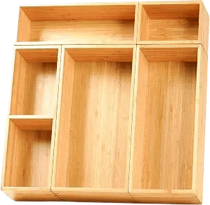 Bamboo Drawer Organizer Storage Boxes