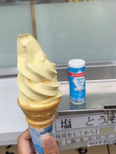 Roasted Corn Soft Serve at Fugaku Wind Cave Shop