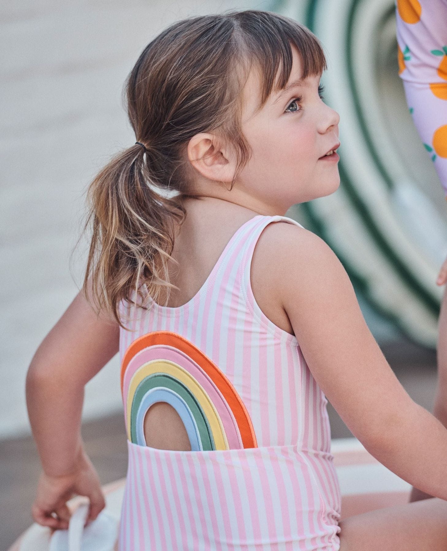 One-Piece Rainbow Back Swimsuit