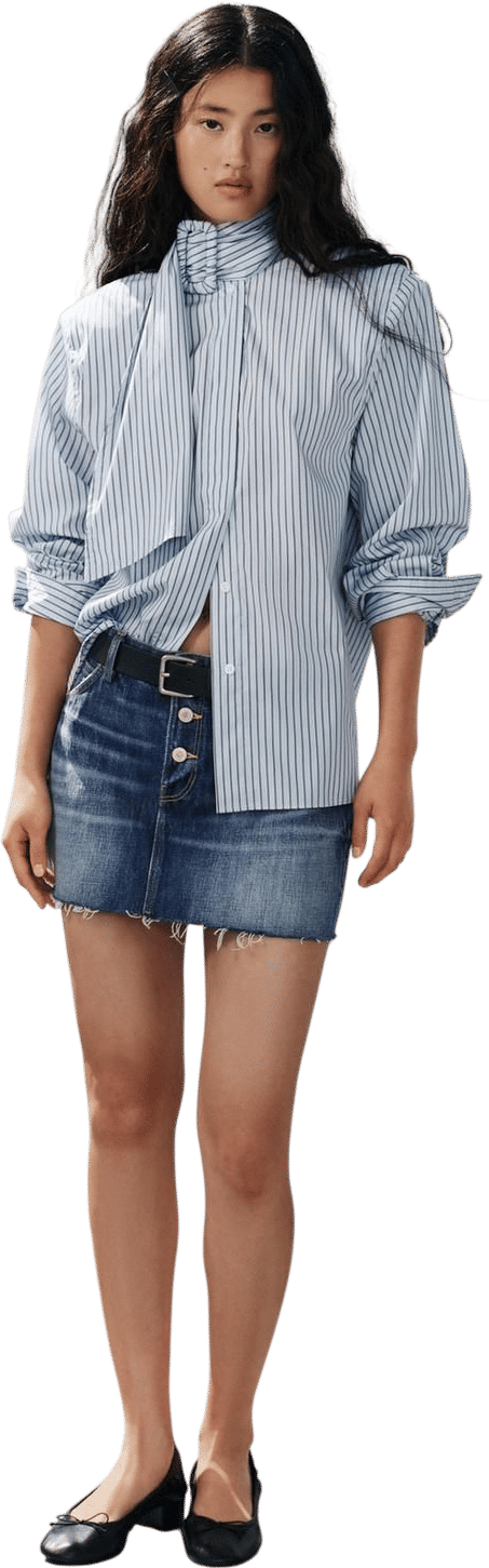 Camisa Hombreras Rayas Hebilla