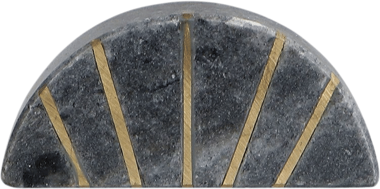 Gray Stone Cabinet Knob Moon Shape