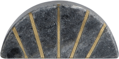 Gray Stone Cabinet Knob Moon Shape