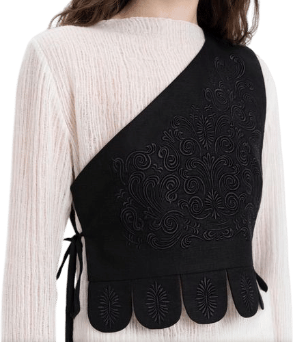 Womens Embroidered Vest Shining