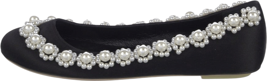 Faux Pearl Accents Satin Flats