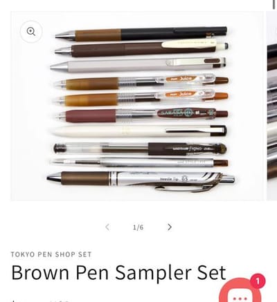 Brown Pen Sampler Set