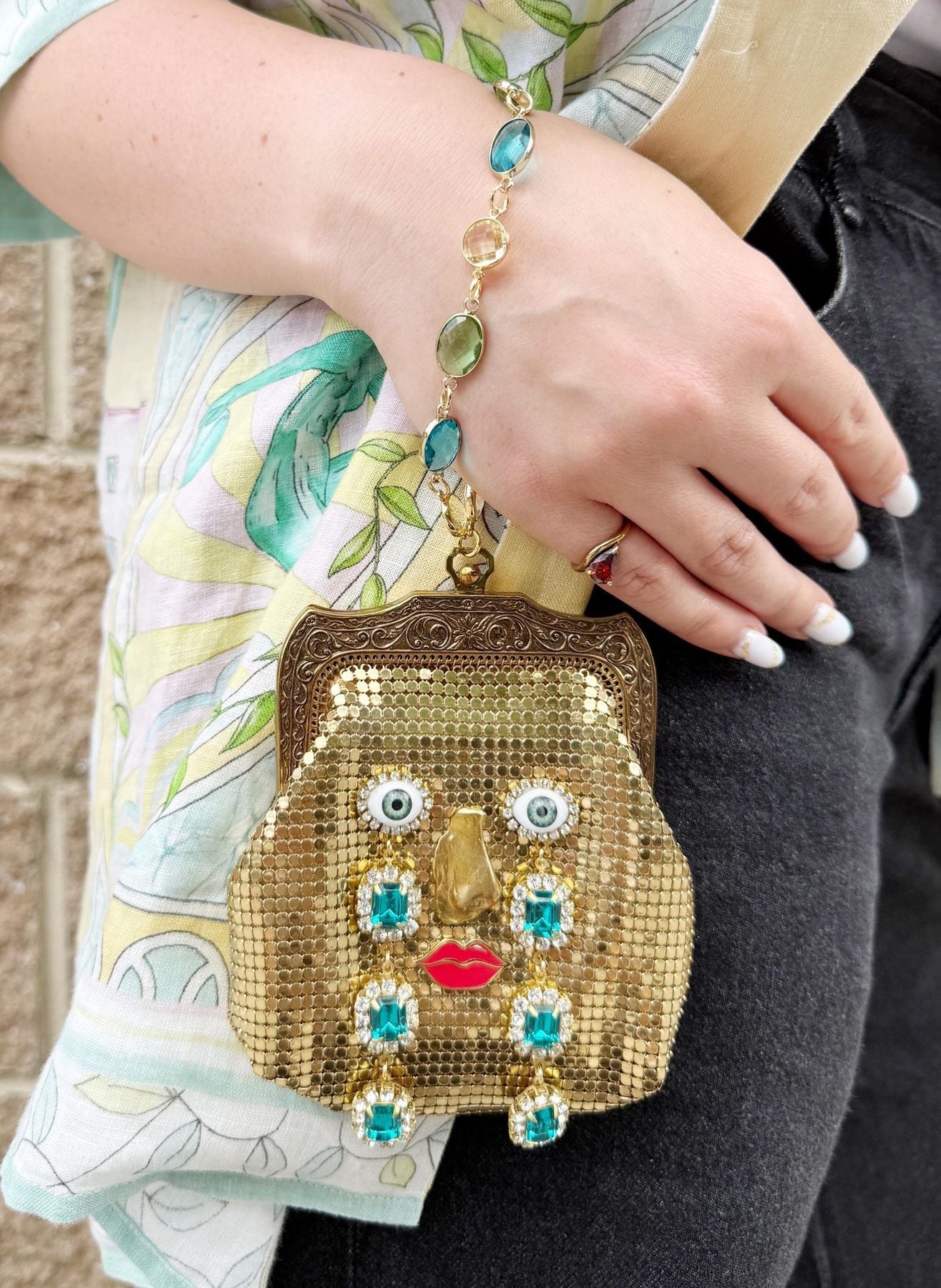 Ode to the Master Crybaby Gold Mesh Bracelet Purse