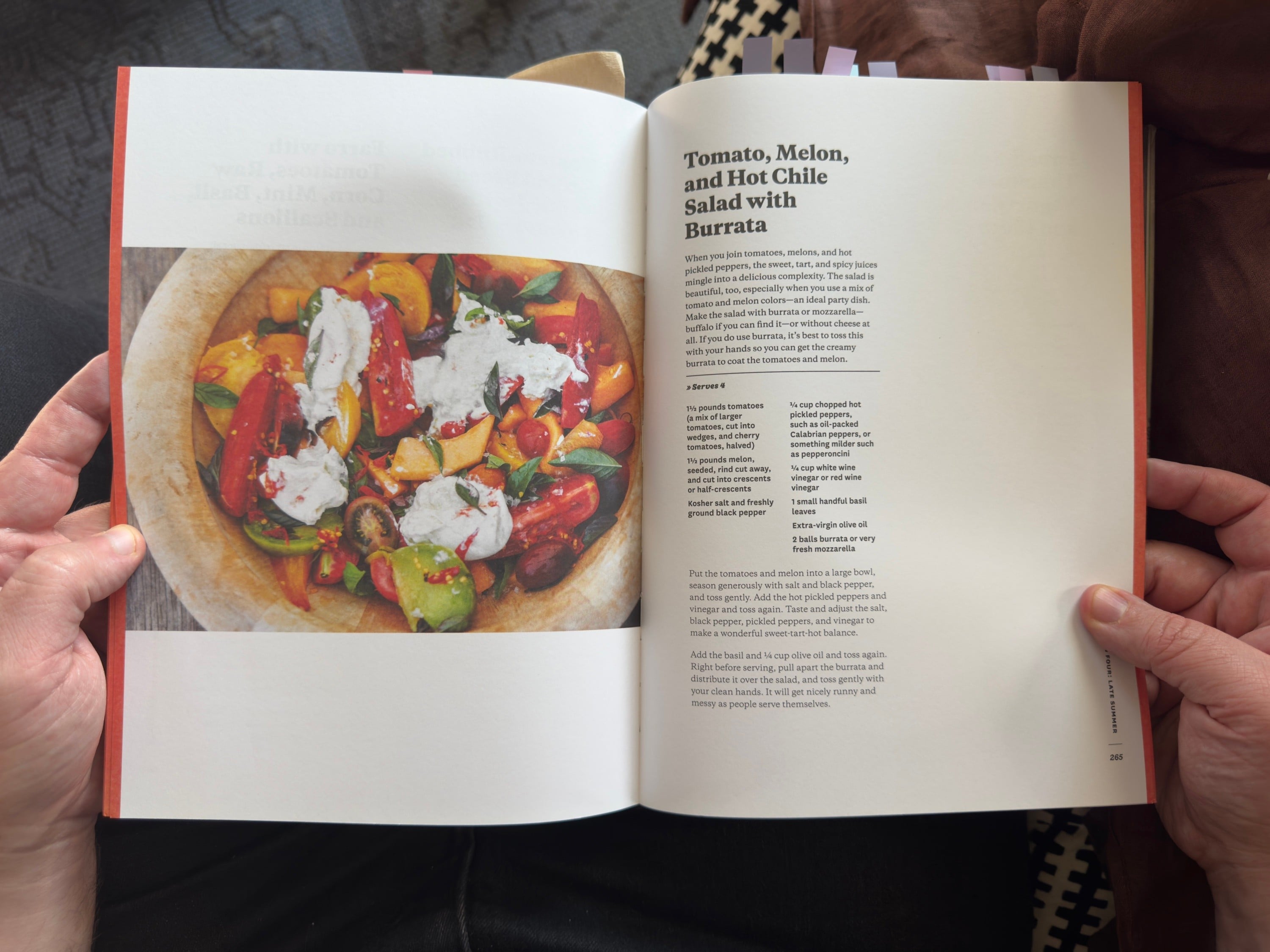 Tomato, Melon, and Hot Chile Salad with Burrata