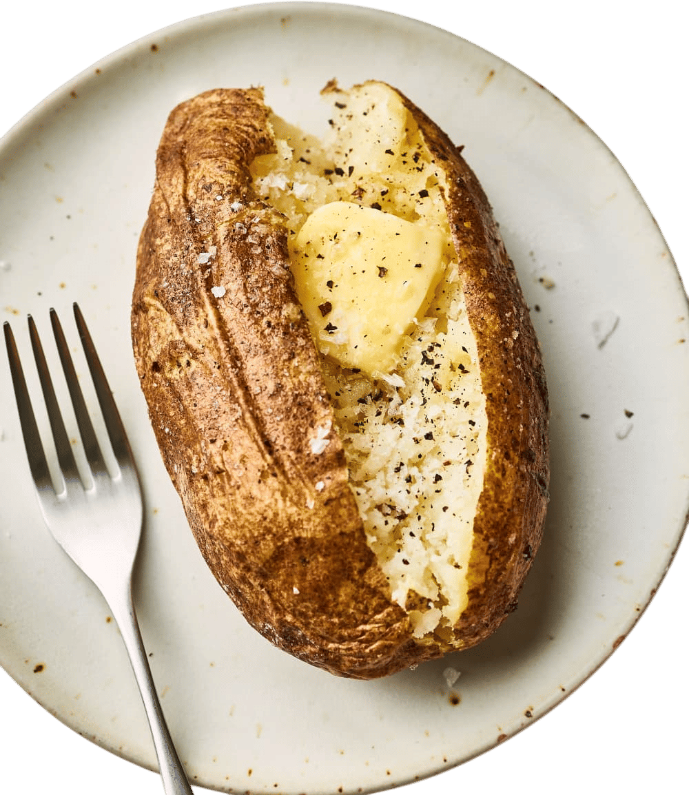 baked potato (cooked in the microwave)