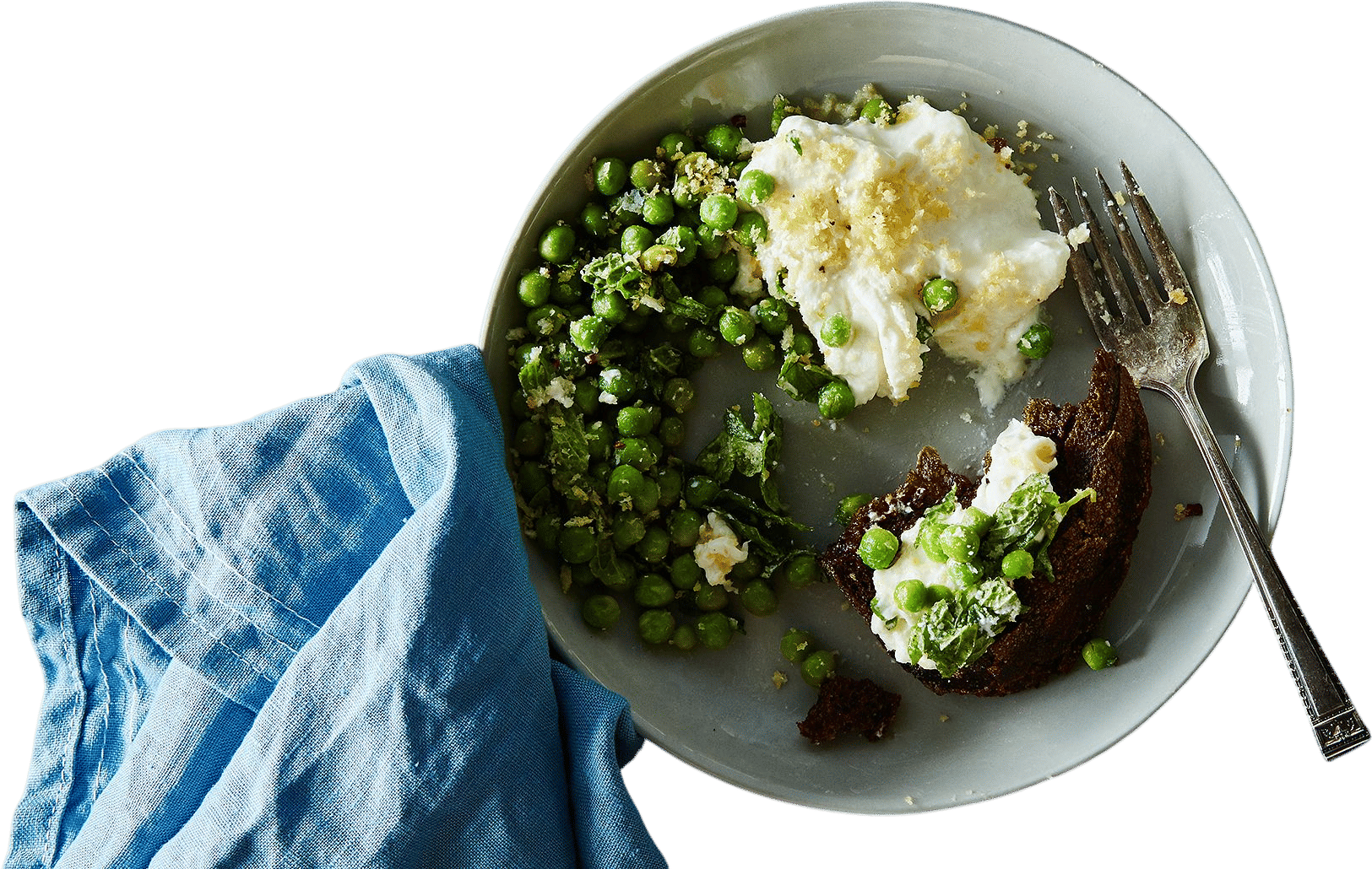 Lemon Mint Spring Peas & Burrata + Breadcrumbs