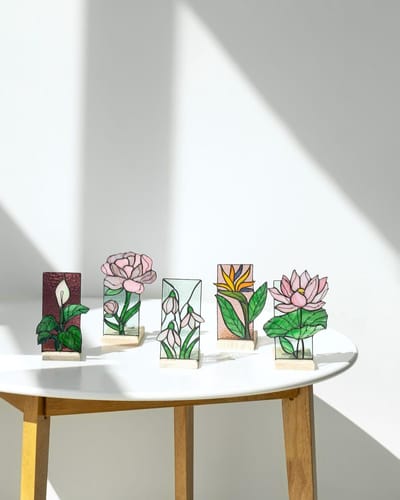 Real Stained Glass Candle Holder