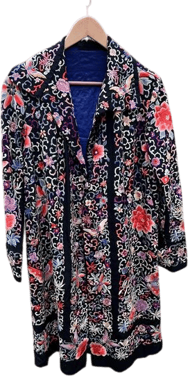 1920s Embroidered Jacket, purchased in Singapore in the 1920s, with provenance and museum listing.