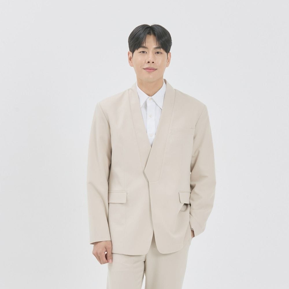leesle 리슬 | hidden button dangko git 당코 깃 suit jacket (beige)