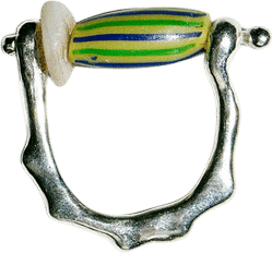 Glass & Shell Spinner Ring