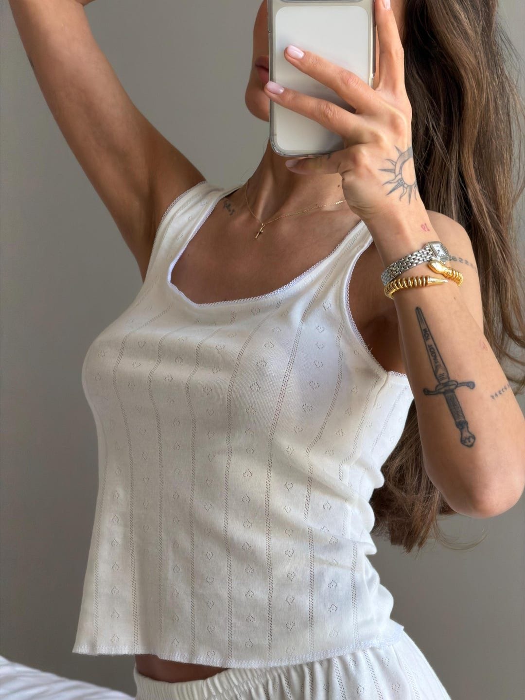 Cotton Pointelle Tank