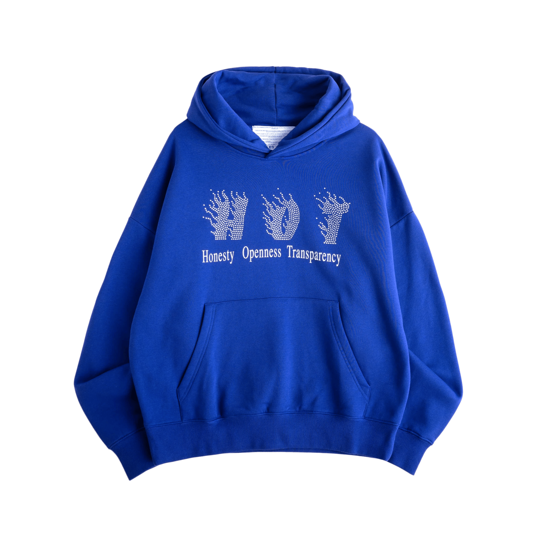 Jungles Honesty Rhinestone Hoodie Blue