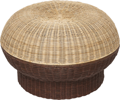 Two-Toned Rattan Storage Ottoman