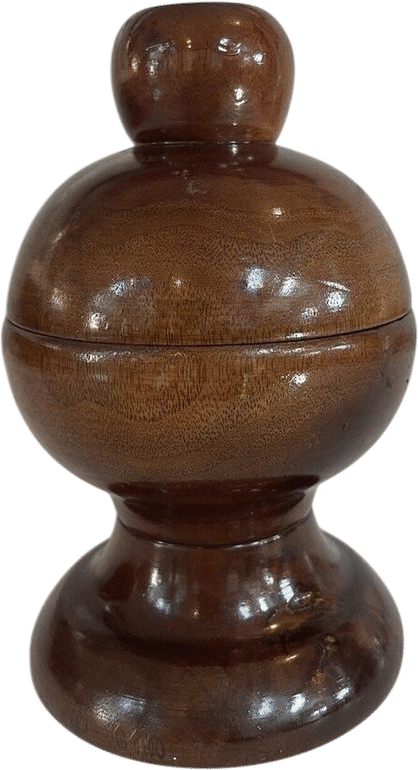 Vintage Hand Carved Fluted Oregon Myrtle Wood Jar
