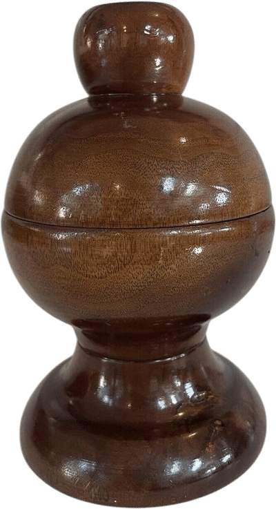 Vintage Hand Carved Fluted Oregon Myrtle Wood Jar