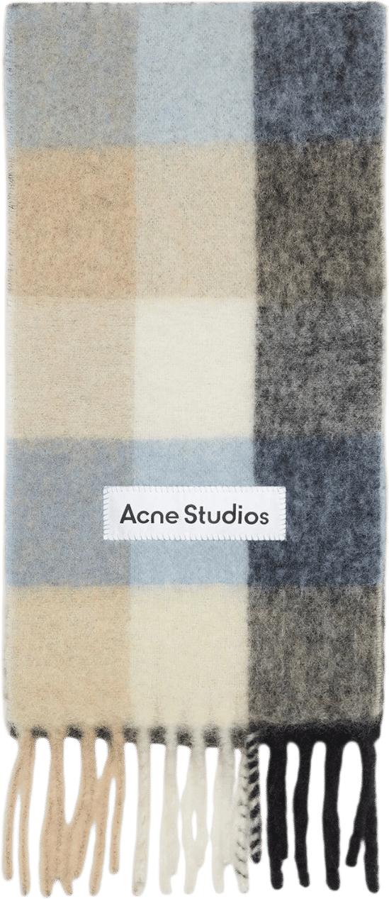 Mohair Checked Scarf