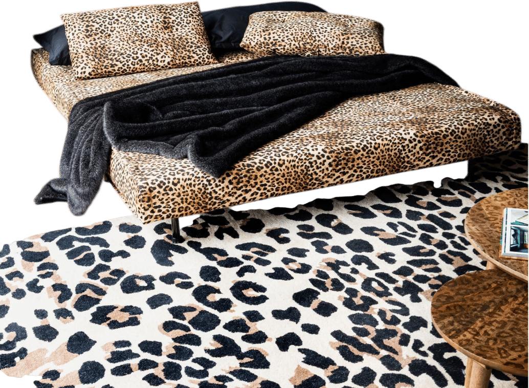 Leopard Print Love Velvet Mabel Sofa Bed