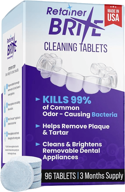 Retainer brite for cleaning cups