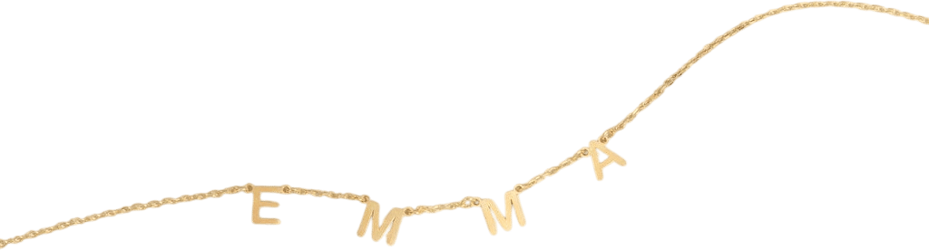 Letter Name Necklace in 18K Gold