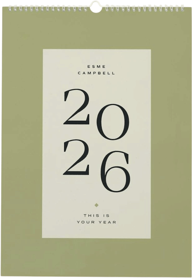 Typographic Calendar 2026