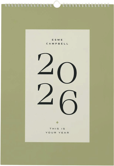 Typographic Calendar 2026