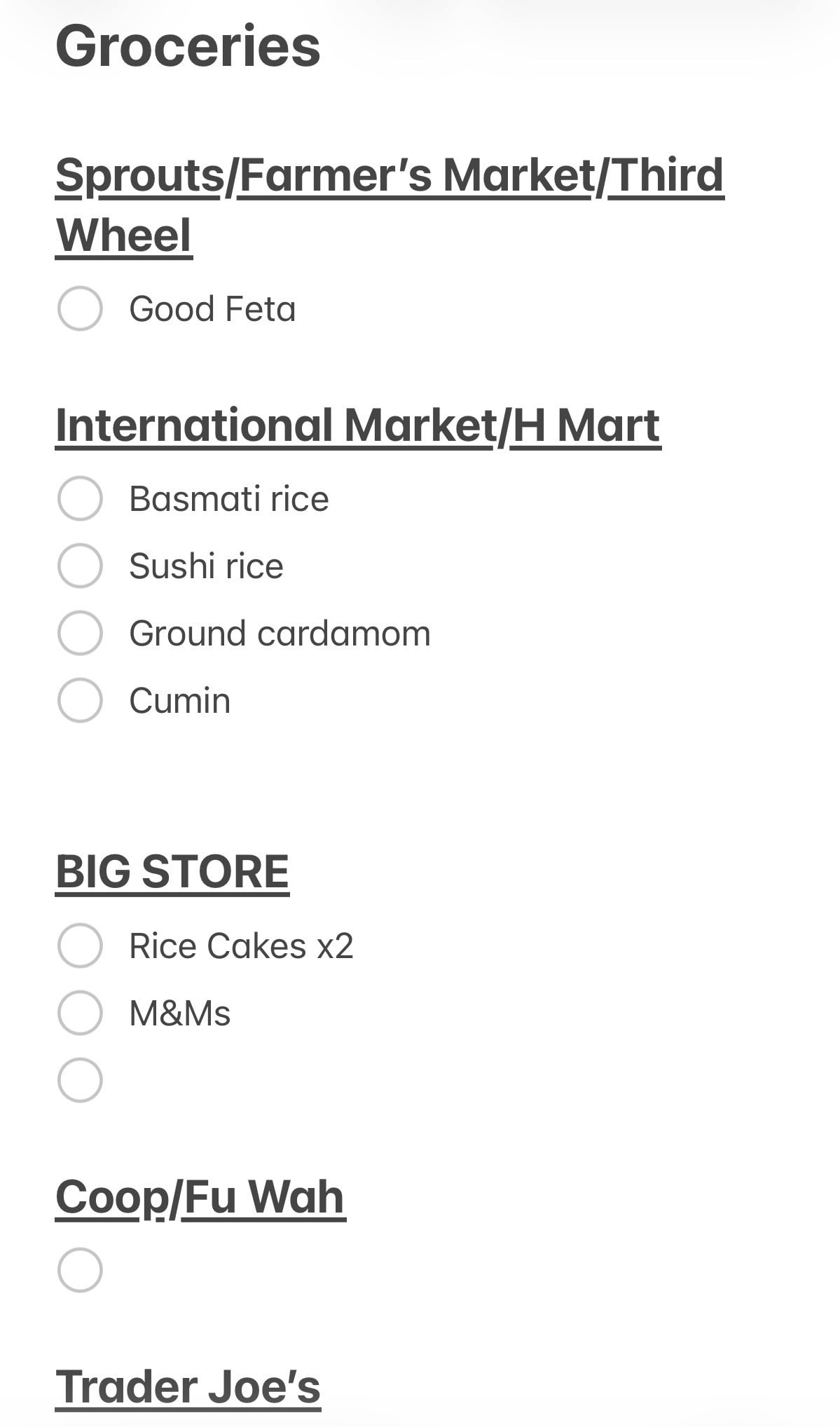 A Shared Note for Groceries 🤝