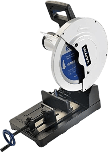 Evolution Power Tools | 14-Inch Chop Saw | 15-Amp Motor | 0-45˚ Miter Range | 66T Mild Steel TCT Blade | Metal Cutting EVOSAW380