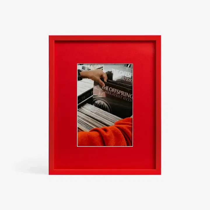 Red picture frames…or matting