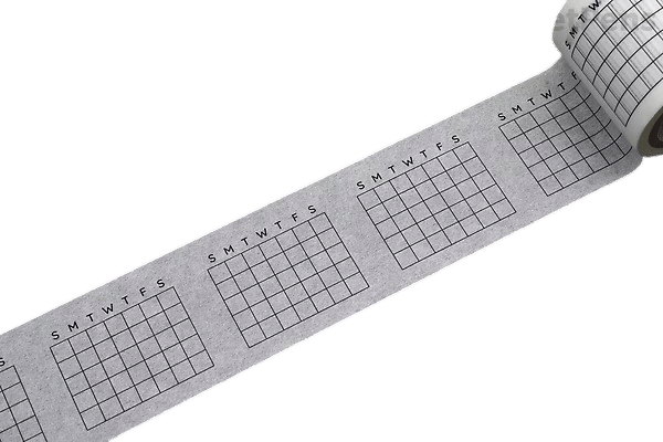 Kanso Writable Washi Tape 16 - Blank Calendar - 40 mm x 7 m