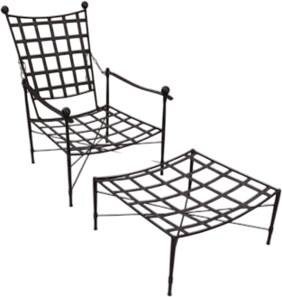 Vintage Pair of Amalfi Lounge Chairs With Ottomans by Mario Papperzini for Salterini 1950's