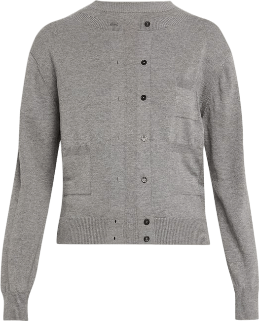 Marie Adam-Leenaerdt Trompe L'Oeil Crewneck Cardigan Sweater