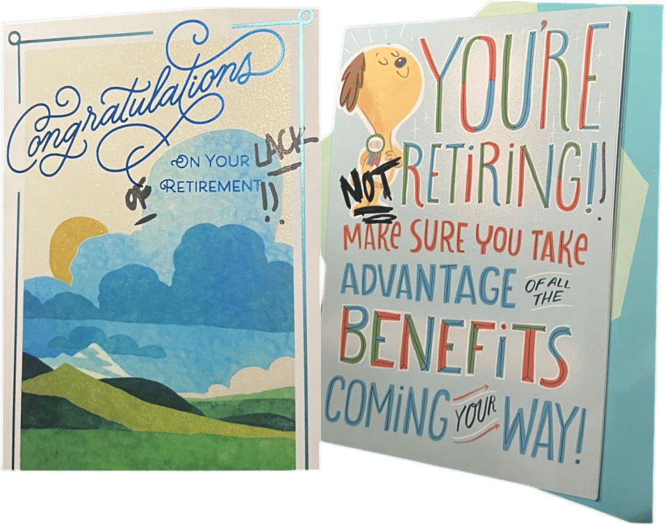 “not” retirement cards for new jobs